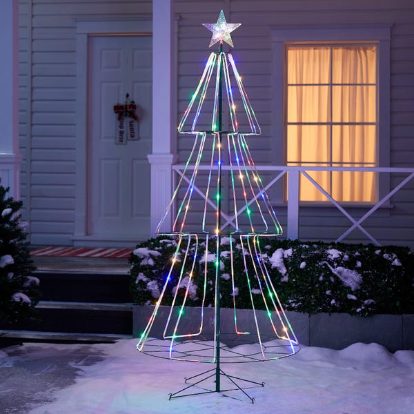 Holiday Time 8 Function LED Pre-Lit Christmas Tree, 7', Multicolor
