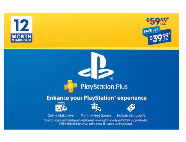 PlayStation Plus - 12 Month Membership (Digital)
