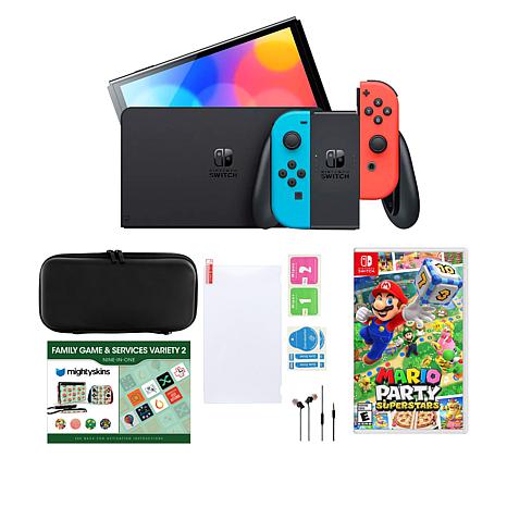 Nintendo Switch OLED Bundle w/Mario Party Carry Case, Earbuds and More