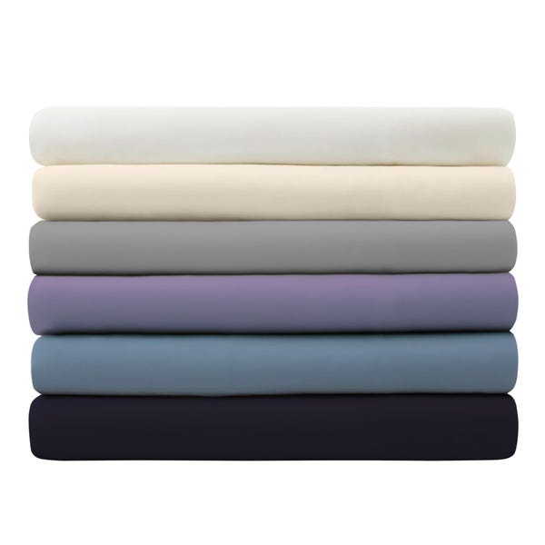 Black Label Luxury Sateen 1500 Thread Count Bed Sheet Set, Full, Blue Linen, 6-Pieces