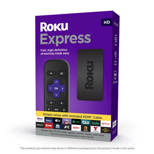Roku Express |  HD streaming media player with high speed HDMI cable and simple remote control