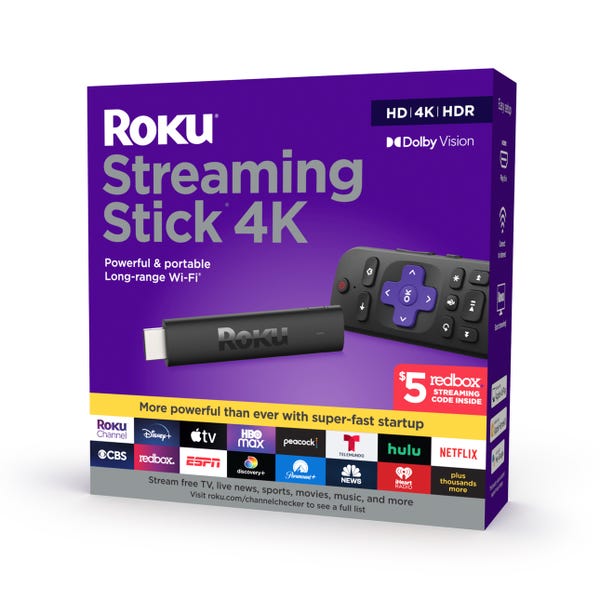 Roku Streaming Stick 4K 2021 Streaming Device 4K/HDR/Dolby Vision with Voice Remote and TV Controls