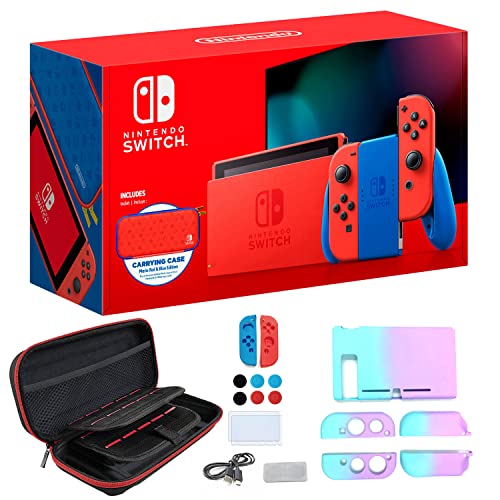 2021 Nintendo Switch Mario Red & Blue Edition with Red Joy-Con, Blue Dock - 6.2"