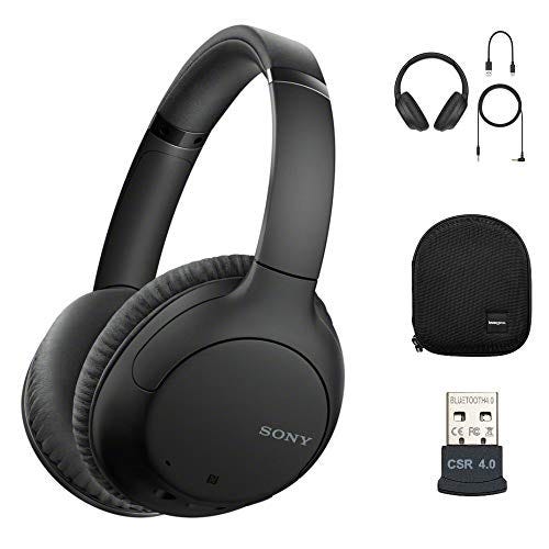 Sony WHCH710N Wireless Bluetooth Noise-Canceling Over-The-Ear Headphones (Black)