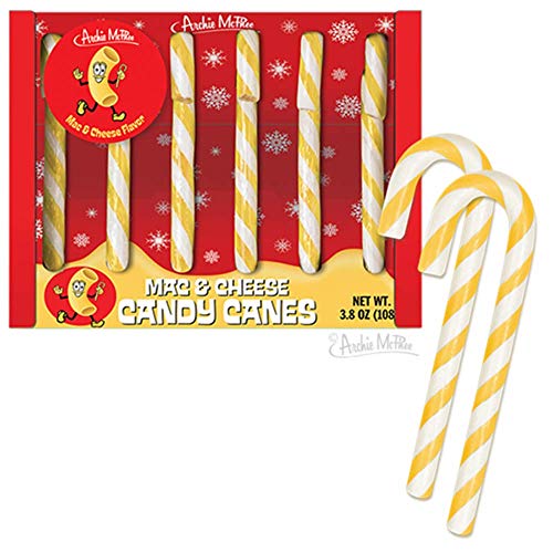Archie McPhee Wacky Novelty Candy Canes, 6 Canes (Mac & Cheese)