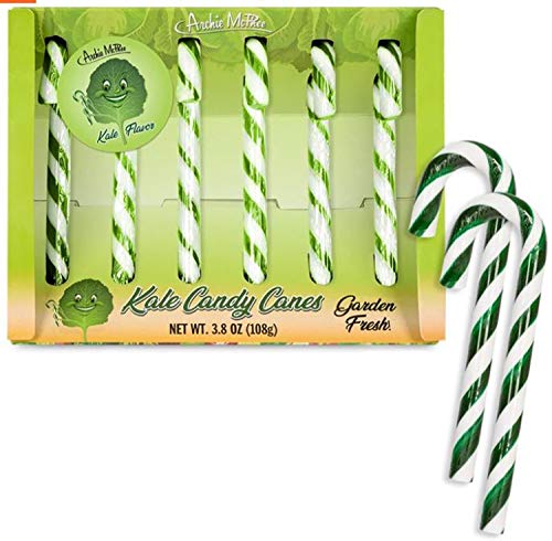 Archie Mcphee Kale Candy Canes 3.8 Oz - Pack of 6 