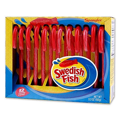 Swedish Fish Candy Canes 2 PACK