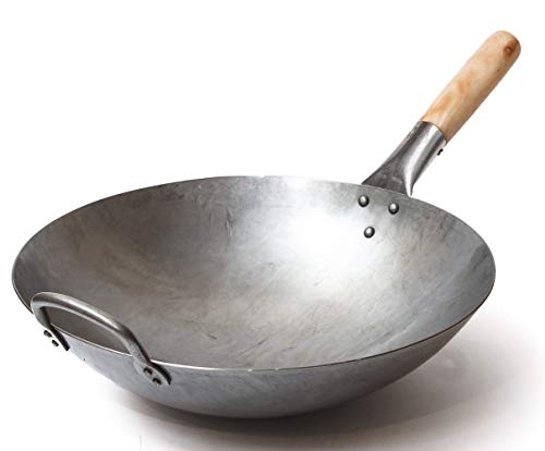 Traditional Hand Hammered Carbon Steel Pow Wok
