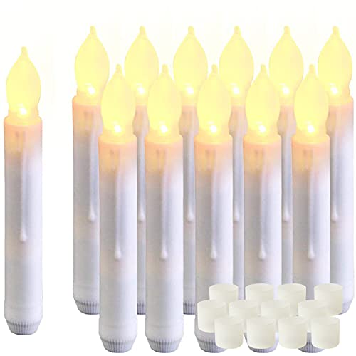  Handheld 6.5 Inch Flameless LED Taper Candles,