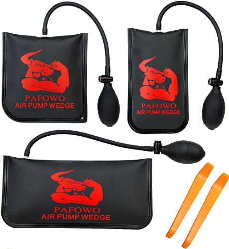 IMPROVED 3 Piece Commercial Grade Air Wedge Bag Pump Professional Leveling Kit & Alignment Tool
