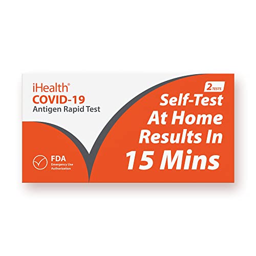 iHealth COVID-19 Antigen Rapid Test, 2 Tests per Pack, FDA EUA Authorized 