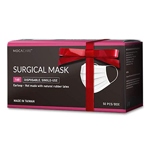 MOCACARE Level 3 Masks - Mask 160, ASTM Level 3, with Comfortable Earloops & Adjustable Nose Strip - 50 Pack