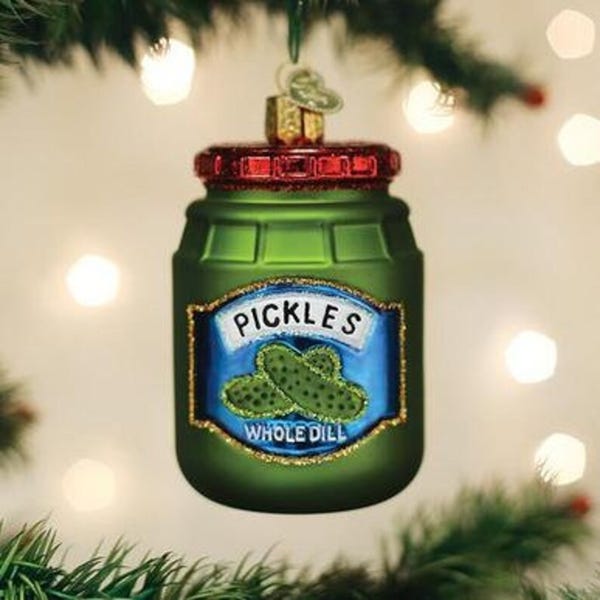 Old World Christmas / Jar of Pickles Ornament Pickle Ornament