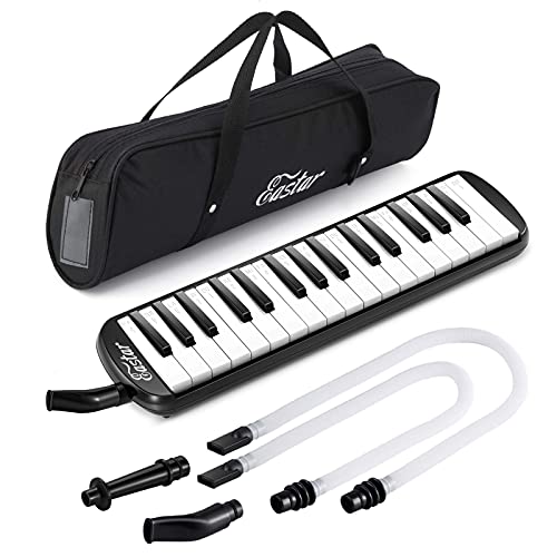 Eastar 37 Key Melodica Instrument with Mouthpiece Air Piano Keyboard,Carrying Bag Blue 