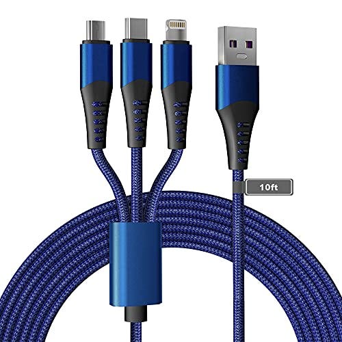 Multi 3 in 1 USB Long Charger Cable, 3M/10Ft 