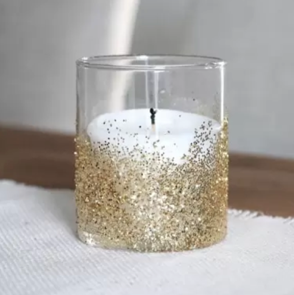 Votives with light sequins