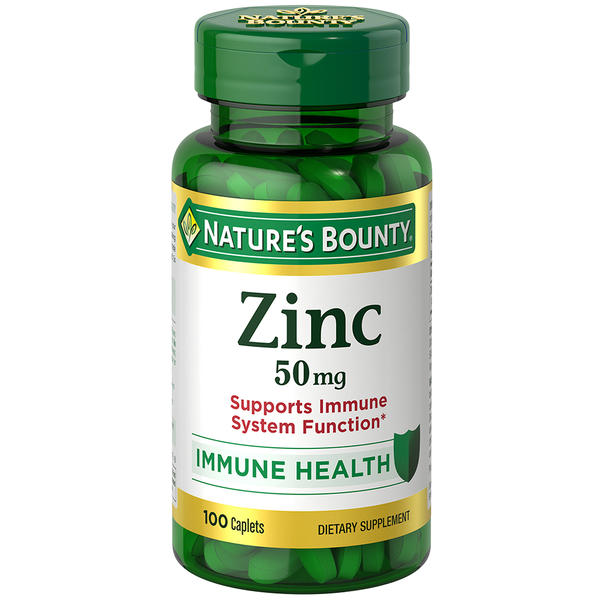 Nature's Bounty Zinc, Chelated, 50 mg, Caplets - 100 caplets