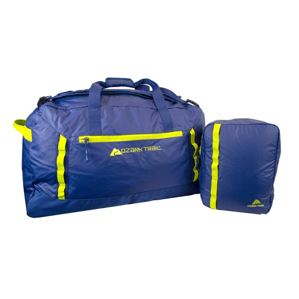 Ozark Trail Unisex 90L Packable All-Weather Duffel Bag for Travel, Stadium Blue