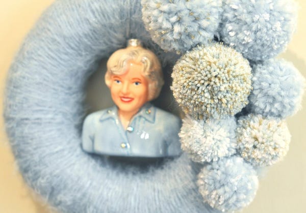Betty White first Lady of Television Glitter Yarn