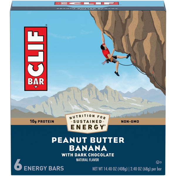 CLIF BAR® Energy Bars, Peanut Butter Banana with Dark Chocolate