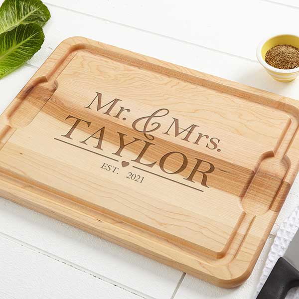 The Wedding Couple Personalized Maple Cutting Boards