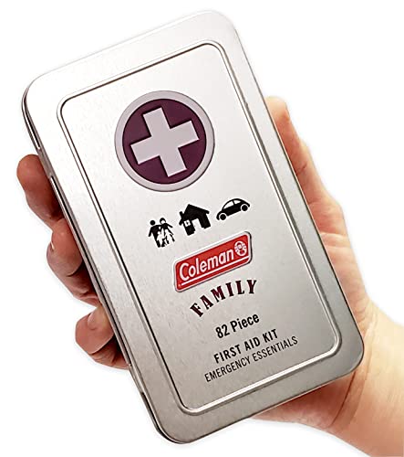 Family First Aid Kit by Coleman | 82 Piece First Aid Tin Kit 