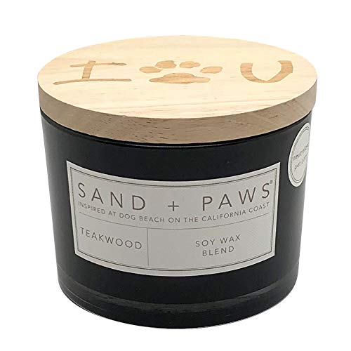 Sand + Paws Scented Candles, Teakwood, Soy Blend, 12 oz