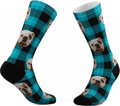 Personalized Plaid Pet Face Socks