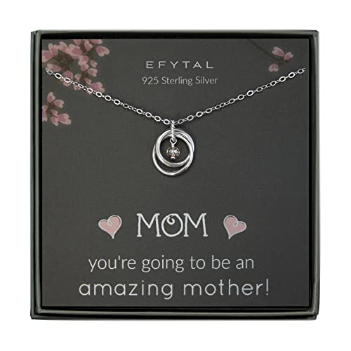 Sterling silver necklace for mother-to-be