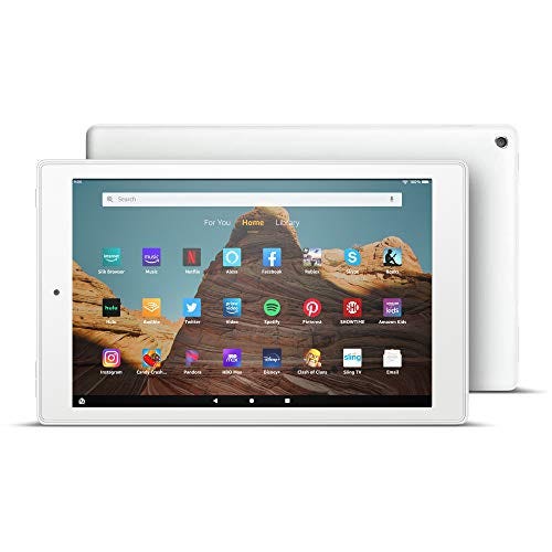 Fire HD 10 Tablet (10.1" 1080p full HD display, 64 GB) – White (2019 Release)