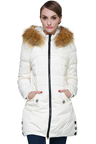 ainr Women Hooded Warm Winter Faux Fur Lined Parkas Coats 