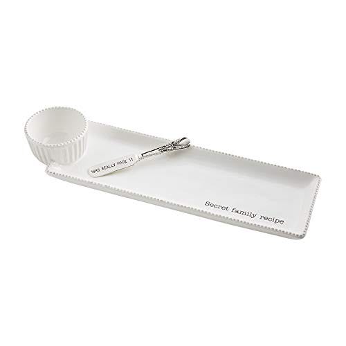 Mad Pie Secret Family Recipe White Ceramic Tray with Dip Cup