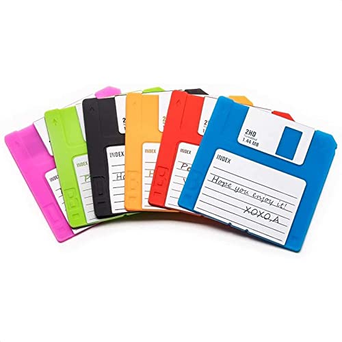 6 PCS Silicone Floppy Disk Coaster For Tables