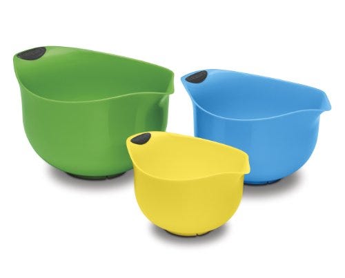 Set of 3 BPA-free mixing bowls, multicolor