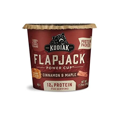 Kodiak Cakes Protein Pancake Flapjack Cup, Cinnamon and Maple (Pack of 12)
