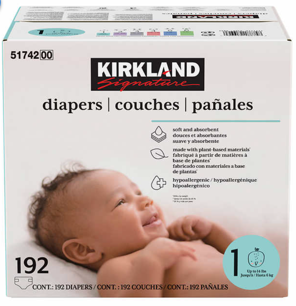 Kirkland Signature Diapers Sizes 1-2
