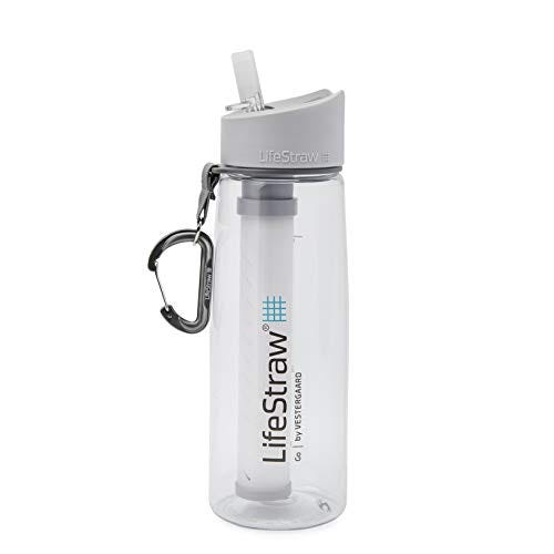 LifeStraw Go Water Filter Bottle with 2-Stage Integrated Filter Straw Clear