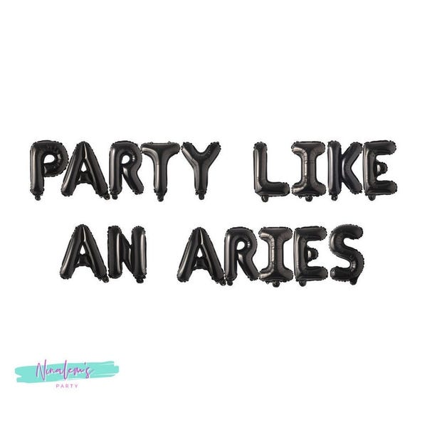 Party like an Aries balloon banner