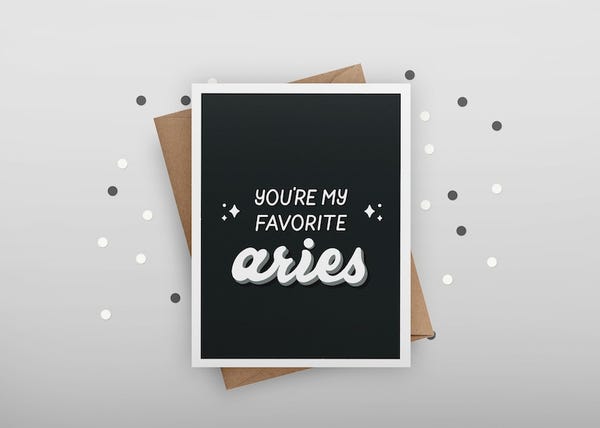 Aries Birthday Card |  Zodiac card 