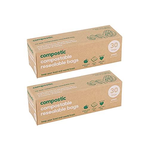 Compostic Home Compostable Resealable Snack Bags - Eco Friendly