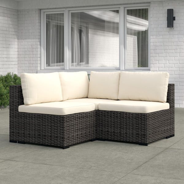 Holliston Wicker/Rattan 3 - Person Seating Group with Cushions