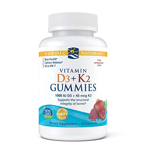 Nordic Naturals Vitamin D3 + K2 Gummies, Pomegranate