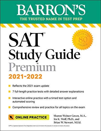 Barron's SAT Study Guide Premium: 7 Practice Tests + Comprehensive Review + Online Practice