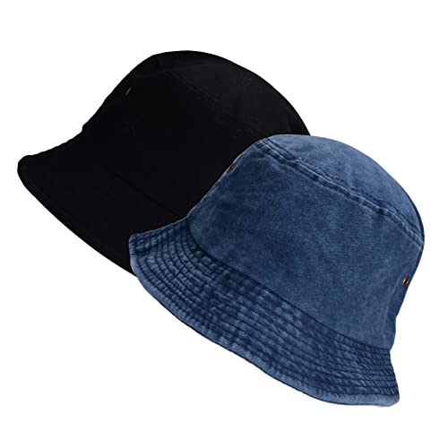 2 Pack 100% Cotton Bucket Hat