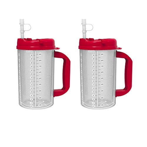Red Double Wall Insulated Hospital Mugs 