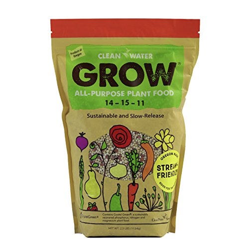 Clean Water Grow All-Purpose Plant Food 2.5 lb. Slow Release Natural Environmentally Friendly Fertilizer 14-15-11 NPK High Nutrient Content