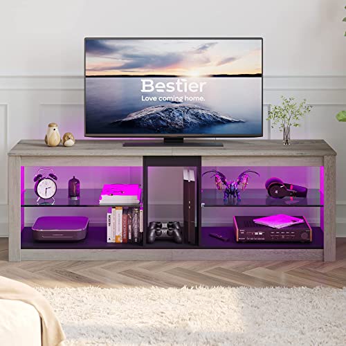 Bestier RGB TV Stand for 65+ LED TV and Gaming Entertainment Center 