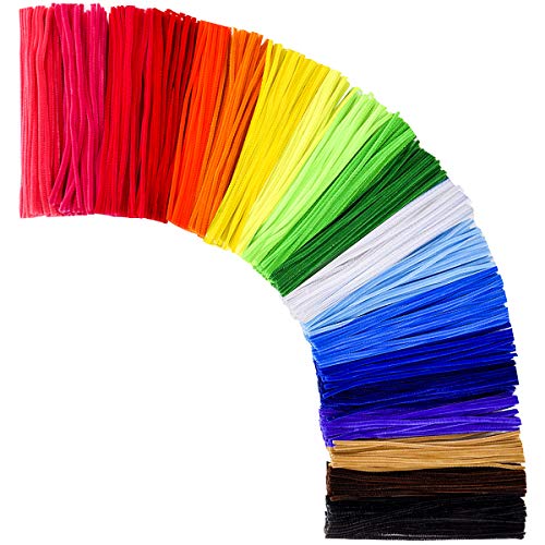 KASEMI Pipe Cleaners,1000 pcs and 20 Assorted Colors 12 inch Chenille Stems for DIY Art Creative Crafts Decorations
