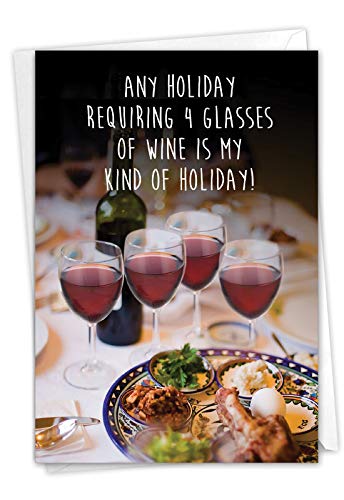 NobleWorks - Funny Passover Greeting Card with Envelope 