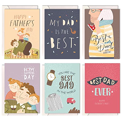 Father's Day Cards with Envelopes & Seal Stickers | Pack of 24 cards 